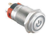 Interrupteur à bouton-poussoir métallique 12 mm, étanche IP65, momentané ou à enclenchement, en acier inoxydable nickelé, 3V-220V, commande industrielle 1NO