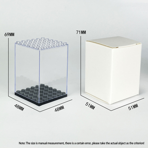 Duy Nhất Mini Xây Dựng Khối Hiển Thị Trường Hợp Hộp Cao Hiển Thị Trong Suốt Đứng Acrylic Chất Liệu Cá Nhân Acrylic Hiển Thị Baseplate - Product Image 4