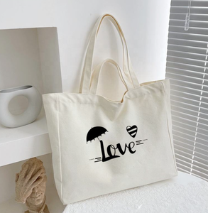 Sac fourre-tout en toile de coton imprimé personnalisé, 30-40 cm, sac de shopping rectangulaire en tissu - Product Image 5