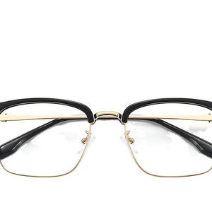 Monture de lunettes rectangulaire en métal tendance 63078, monture complète anti-lumière bleue pour hommes, verres PC, protection UV - Product Image 4