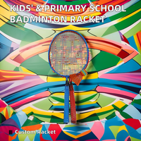 Raquette de badminton légère en graphite avec cadre en acier et poignée en PU Options souples Équipement de sport pour les enfants du primaire