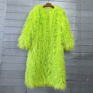 Abrigo Largo <span class=keywords><strong>de</strong></span> Piel Sintética Estilo Europeo y Americano, <span class=keywords><strong>Color</strong></span> Sobre la Rodilla - Product Image 4