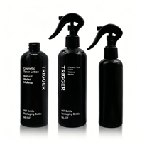 Bouteille pulvérisateur rechargeable en PET de 2oz, 4oz, 8oz, 10oz, 16oz (100ml, 200ml) avec pompe à gâchette pour cosmétiques, toner et lotion, ambre/noir
