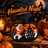 Patchs brodés thermocollants d'Halloween, motifs citrouille, crâne, sorcière, chauve-souris, thème horreur