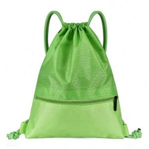 Sac à dos de sport personnalisé en polyester réutilisable avec cordon de serrage et éléments réfléchissants, idéal pour les cadeaux promotionnels - Product Image 6