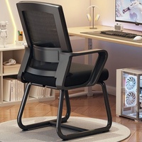 Chaise de bureau ergonomique en maille avec accoudoirs fixes et design moderne pour un confort de position assise prolongée à la maison, au bureau et en salle d'étude