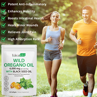 Suplemen Kapsul Organik Minyak Oregano Hatmanlabs Private Label 6000 mg Softgel Minyak Oregano dengan Minyak Habbatussauda