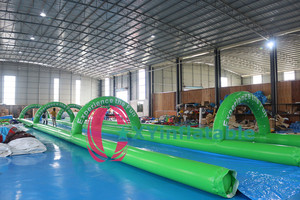 Deslizamiento y tobogán para fiesta en la piscina, tobogán inflable de 500 pies de largo, tobogán de tubo de agua para el vientre de la ciudad para fiestas, eventos, patio trasero - Product Image 5