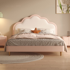 <span class=keywords><strong>2025</strong></span> Mới Phong Cách Hiện Đại Rắn Gỗ Thông Mềm Giường Với Bọc Phim Hoạt Hình Phong Cách Đầu Giường Trẻ Em Giường Đơn Cho Cô Gái - Product Image 2
