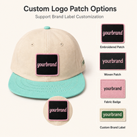 Topi Snapback Linen Dua Warna Custom, Dapat Disesuaikan, 6 Panel, Pinggiran Datar, Topi Baseball, Logo Patch Tenun, Streetwear, Grosir