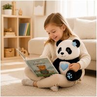 Peluche Panda Compagnon Confortable avec Cœur LED pour l'Apprentissage et la Relaxation