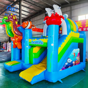 Castillo inflable para niños, rociador interior, trampolín, Tobogán del mundo submarino, castillo, pequeño parque acuático para el hogar - Product Image 2