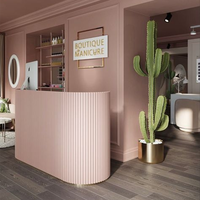 Comptoir Caisse Réception Minimaliste Moderne Rose pour Clinique, Salon de Beauté ou Boutique
