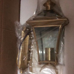 โคมไฟติดผนังกลางแจ้งทองเหลืองทรงสี่เหลี่ยมกระจกนิรภัยกันน้ำ 110-240V หลอดไส้สำหรับวิลล่าคอร์ทยาร์ดระเบียงทางเดิน - Product Image 3