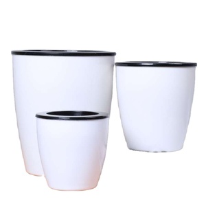 Vasos para Plantas Branco O Preguiçoso Auto Rega Plástico Moderno Vasos De Flores De Plástico Nível De Água Medidor Planta Suporte Diário