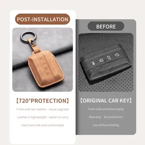 Funda de cuero para llave de coche con control remoto, compatible con Great Wall GWM WEY Tank 300 500 22-23, accesorios de piel sintética para llaveros de coche - Product Image 4
