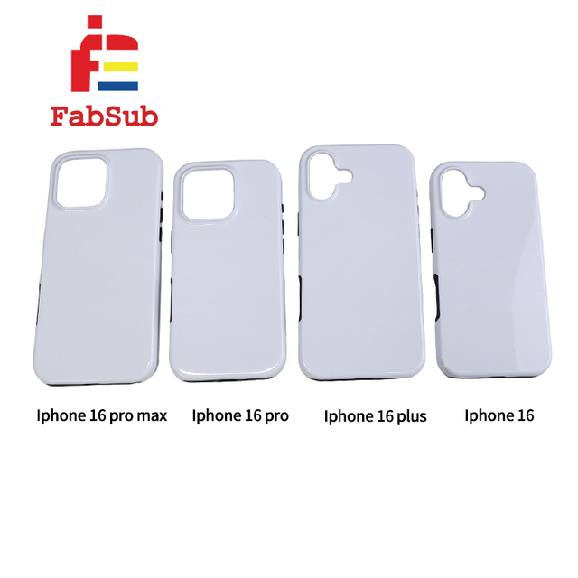 Wholesale 3D 2 in 1 Sublimation Phone Case for iPhone 16 Pro Series 3D Coated Custom Design Blank Phone Case for Sublimation