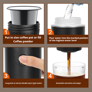 3-in-1 Wireless <b>Portable</b> <b>Coffee</b> <b>Maker</b> Espresso Machine Rechargeable Compact <b>Coffee</b> Brewer for Home Travel - Product Image 4