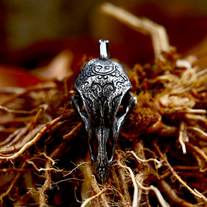 Soldat en acier SS8-773P <span class=keywords><strong>2022</strong></span> nouveau pendentif Viking corbeau en acier inoxydable oiseau Animal corbeau pendentif rétro bijoux pour hommes - Product Image 2