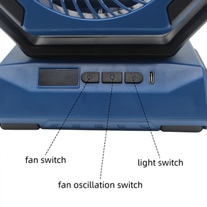 Quạt Cắm Trại Di động <span class=keywords><strong>v</strong></span>ới pin sạc 2400mAh dẫn ánh sáng bốn tốc độ để sử dụng ngoài trời trong xe hơi & khách sạn <span class=keywords><strong>v</strong></span>à lều - Product Image 4