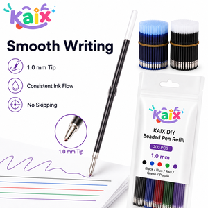 KAIX - Paquete de 10 Recargas de Bolígrafos de Gel de Colores Surtidos, 1.0 mm, Recargas de Tinta de Plástico para Bolígrafos de Gel, para Manualidades y Creación de Bolígrafos con Cuentas - Product Image 2