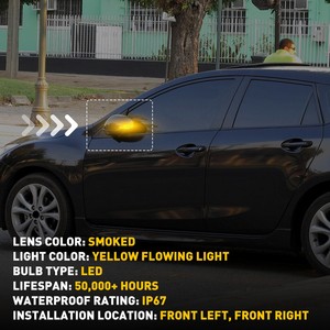 2x clignotants séquentiels à LED ambre pour rétroviseur, marqueur latéral pour Mazda 3 BL 08-14 6 GH 07-15 - Product Image 6