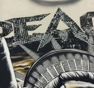 Custom Dtg stampa grafica abitudini lettere Homme strass squadrato Cropped orli in rilievo Design Teeshirt Homme t-shirt da uomo - Product Image 6