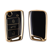 Nouveau couvercle de protection de clé de voiture en TPU souple Gold Edge pour Volkswagen Touguang L Golf 7 Passat Skoda Mingrui autres voitures