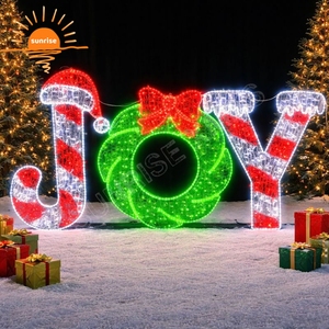 ไฟตกแต่งคริสต์มาสกลางแจ้งขนาดใหญ่ ตัวอักษร "JOY/XMAS" และตัวเลขแบบกำหนดเอง สำหรับตกแต่งห้างสรรพสินค้าและสวนสาธารณะ - Product Image 1