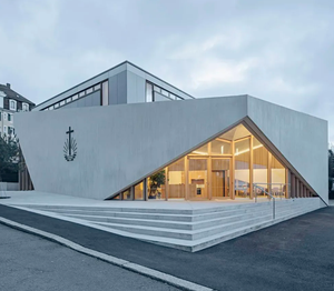 Cina manifattura Design prefabbricato in acciaio costruzione di edifici prefabbricati chiesa sala cappella portatile per la vendita - Product Image 1