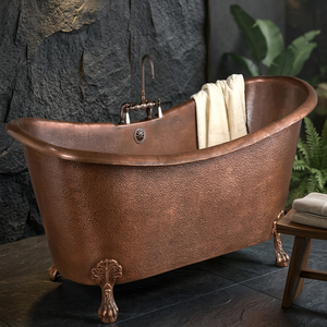 Bañera Ovalada Independiente de Cobre Martillado, Bañera Metálica de Lujo para Villa, CH-296, India Home Crafts para Hogar y Hotel - Product Image 1