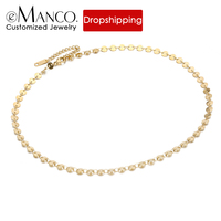 Collier pour femme eManco Fashion, simple, chaîne fine en acier inoxydable, collier court et discret pour tous les jours, accessoires de bijouterie.