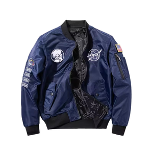 Chaqueta Varsity Reversible de Seda Vintage para Hombre, Estilo Coreano, Casual, Juvenil, Talla Grande, Resistente al Viento, Nueva Colección de Otoño - Product Image 1