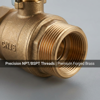 Vanne à boisseau sphérique en laiton forgé CNJS, prix usine, passage pleine largeur, filetage NPT 1/2 pouce, manuelle, haute température, eau, huile, gaz