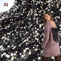 Tissu extensible en flanelle brodée de velours à sequins brillants de 5 mm pour vêtements de filles - Respirant, couleur personnalisable - Grande Vente Mode Mariage
