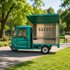 Camion à bière en acier inoxydable, bar mobile avec trappe de service, enseigne néon, bac à glace et refroidisseur de fût pour festivals de bière en plein air - Product Image 1
