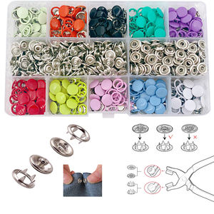 100/200 Set 10 boutons <span class=keywords><strong>de</strong></span> couture en métal <span class=keywords><strong>de</strong></span> couleur goujons presseurs creux/solides pour l'installation <span class=keywords><strong>de</strong></span> sacs à vêtements outil <span class=keywords><strong>de</strong></span> pince - Product Image 3