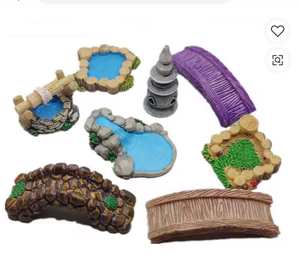 Accessori da giardino con paesaggio in miniatura Mini faro ponte di pozzo d'acqua ornamento decorazione da giardino in miniatura - Product Image 1