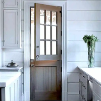 Portes hollandaises classiques en bois de ferme moderne, demi-extérieures, portes hollandaises commerciales avec double vitrage trempé, prêtes à l'emploi
