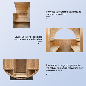 Sauna de Madera Sólida de Hemlock para Casa, <span class=keywords><strong>Camping</strong></span>, Aire Libre y Parque, Cabina Larga con Ventana Panorámica de Vidrio, Juego de Muebles para 2 Personas, con Conexión Eléctrica - Product Image 3