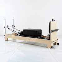 Système de Tour de Pilates Reformer Premium en Bois d'Érable Demi-Trapeze pour Studio, Machine de Pilates Reformer Durable et Réglable pour le Corps