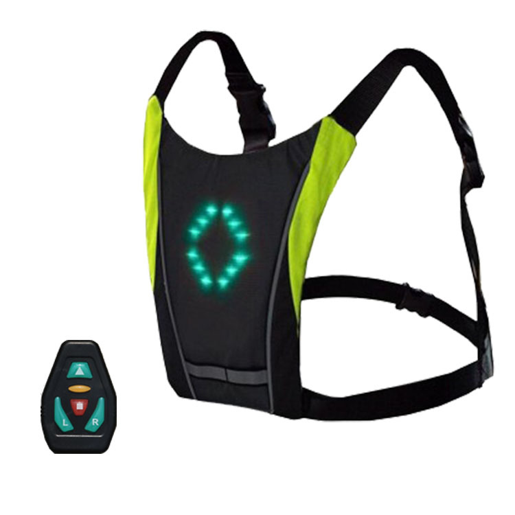 Cycling LED Signal Vest Bike Safety Wireless Turn Signal Light Riding Running Lighting Vest Safety Reflective Warning Vests