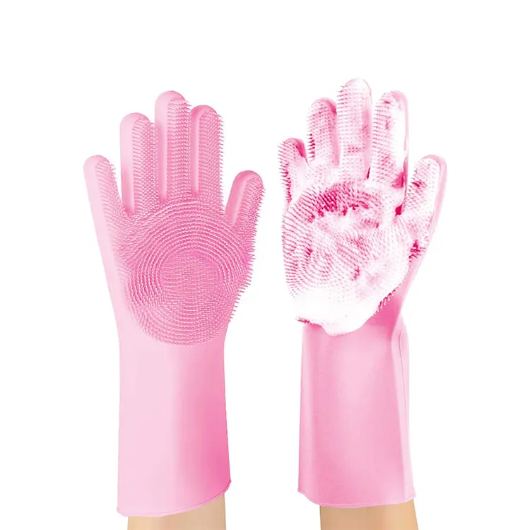 Heat-resistant Design rubber household Cleaning Brush silicone dish washing hand gloves