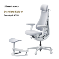 Libernovo Study Chaise de bureau de direction moderne de luxe, ergonomique en maille, réglable, dossier haut, style Herman Miller, pour bureau et salon