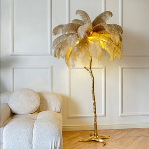 <span class=keywords><strong>Lampada</strong></span> da Terra Moderna Nordica di Lusso <span class=keywords><strong>con</strong></span> <span class=keywords><strong>Piume</strong></span> di Struzzo, LED, Paralume Bianco e Garanzia di 3 Anni - Product Image 2