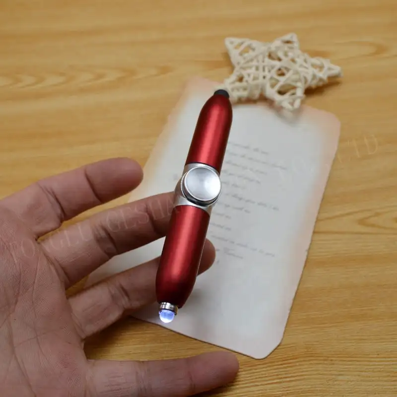 Bút Led Spinner Phổ Biến Bút Có Đèn Led Đa Chức Năng Ngón Tay Bằng Nhựa Mini Fidget Spinner Bút Stylus Với Đèn Led