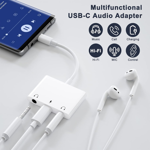 Adaptateur audio USB C vers 3,5 mm, répartiteur de casque 3 en 1 Aux vers USB C, double prise audio 3,5 mm et charge rapide PD 60W, compatible - Product Image 2