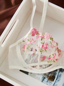 San valentino floreale affascinante Jersey Sexy fantasia <span class=keywords><strong>Nighty</strong></span> per biancheria intima da donna con ricamo in pizzo con decorazione cava Set di mutandine - Product Image 5