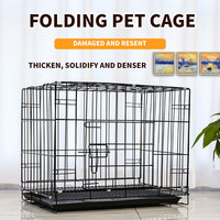 Cage à chien pliable en fer robuste de haute qualité, cage à chien moderne en métal avec plateau anti-fuite pour une utilisation en intérieur et en extérieur
