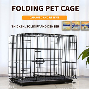 Cage à chien pliable en fer robuste de haute qualité, cage à chien moderne en métal avec plateau anti-fuite pour une utilisation en intérieur et en extérieur - Product Image 2